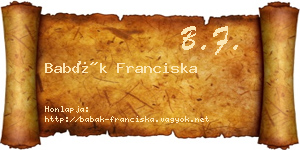 Babák Franciska névjegykártya